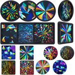 8 Pcs Holographic Resin Coaster Molds Resin Mold Coaster Resin Mold Square Epoxy Resin Molds Round Silicone Molds for Epoxy Resin for DIY Resin, Cups Mats, Home Decoration