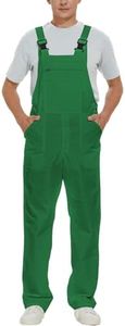 WORK IDEA Men's Bib Overalls Workwear Fashion Lightweight Jumpsuit with Pockets, Xmas Green, XXL