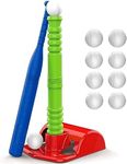 Play22 T Ball Set - Toddler Tball Set for Kids 3-5 with 23" Batting Tee - Baseball Tee, 8 Soft Baseballs for Kids, Plastic Baseball Bat - Wiffle Ball Set, Outdoor Toys for Kids Ages 3-5 Years Old