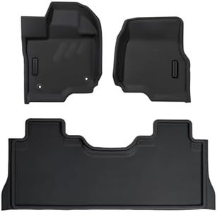 BaseLayer Elite Floor Mats for Ford F150 (2015-2025) SuperCrew and (2022-2025) Lightning with Rear Fold-Flat Storage - Made in USA – Precision Fit Heavy Duty All-Weather Mats - Front & Rear