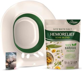 Fivona 2-in-1 Sitz Bath Soak Kit Over The Toilet Seat with Epsom Salt Blend with Essential Oils for Hemorrhoids and Postpartum Care Ideal for Perineal Soaking and Fast Irritation Relief