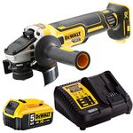 DeWalt DCG405N 18V Brushless 125mm Angle Grinder with 1 x 5.0Ah Battery & Charger