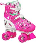 Roller Derby Trac Star Youth Girl's Adjustable Roller Skate White/Pink Size Medium (12-2)