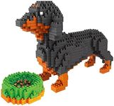 ISeeSee Micro Mini Blocks Dog Building Animal Set DIY 3D Building Toy Bricks for Kids or Adult Dachshunds 898PCS