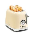 Savania 2-Slice Stainless Steel Toaster, Wide Slot Vintage Bread Toaster, Restro Toaster