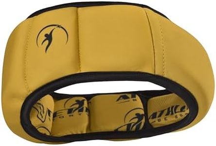 ATHLETIN BE SPORTY – Soft Shell Non-Tackle Headgear, Lightweight, Breathable, Moisture-Wicking, Designed for Flag Football, Soccer, Volleyball, Field Hockey & Figure Skating (Vegas Gold, Adult)