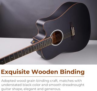 Vangoa 41" Electric Acoustic Guitar – Black