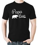 Witty Fashions Papa Bear Funny Gift for Dad Father Grandpa Father's Day Men's T-Shirt (Black, Medium)