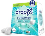 Dropps UltraWash Dishwasher Pods, Unscented (32 Dish Tabs) - Biobased Power Deep Clean Dishwasher Detergent Tablets for Sparkling Shiny Dishes - No Rinse Aid or Pre-Wash Needed - Dishwashing Pods