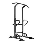 sogesfurniture Tower Adjustable Height Pull Up and Dip Station Multi-Function Home Strength Training Fitness Workout Station Sturdy Chin-Up Bar Stand Dip Station, BHCA-PSBB002-N