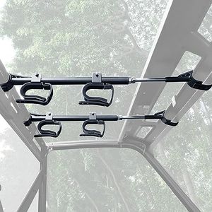 StarknightMT UTV Gun Rack - UTV Overhead Gun Holder Roof Gun/Bow Rack with Soft Padding, Adjustable Fits 21"-27" Spacing Compatible with Polaris Ranger Kawasaki Mule/RTV