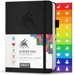 Clever Fox Planner Daily – Best Agenda & Daily Calendar to Boost Productivity & Hit Your Goals – Gratitude Journal Personal Daily Organizer – 5.8x8.3'', Lasts 6 Months, Undated, Black