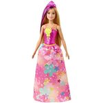 Barbie Dreamtopia Princess Doll, 12-Inch, Blonde with Purple Hairstreak Wearing Pink Skirt and Tiara, for 3 to 7 Year Olds, GJK13