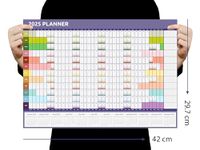 2025 Wall Planner Calendar A3 Size (42.0 x29.7cm) Full Year to View for Home Office Work School (Rainbow)