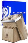 DALSTRONG Universal Knife Block - 23 Slots - Premium American Ash Wood - Aluminum Alloy Rim Kitchen Set - Lion Head Logo Badge - Premium Craftsmanship Knife Set - Angled For Ergonomics - Cleans Easily