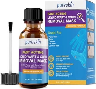 PURESKIN Plantar Wart Corn Remover for Feet: 17% Salicylic Acid Wart Corn Removal Treatment for Corn, Plantar Wart, Common Wart & Flat Wart on Toes, Fingers, feet and Hand - 0.5 Fl Oz (Pack of 1)