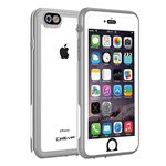 CellEver Waterproof Case for iPhone 6s Plus and iPhone 6 Plus ONLY, Clear Waterproof IP68 Certified Shockproof Sandproof Snowproof Full Body Sealed Protective Transparent Cover KZ (Gray/Clear)