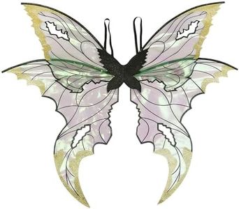 STANETCO Adult Fairy Wings (35.43 x 31.5) Butterfly Wings Costume Accessory for Women's Easter Halloween Cosplay Parties (Black and Gold)