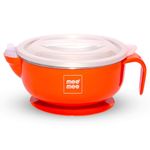 Mee Mee Stay Warm Baby Steel Bowl with Suction Base, Red(Pack of 1)