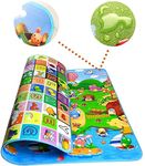 HORPIN Double Sided Water Proof Baby Play Mat, Play Mats For Kids Large Size, Baby Carpet, Play Mat Crawling Baby Baby Play Mat, Non-Slip (Standard Baby Mat) (Size - 6 Feet X 4 Feet), Count 1