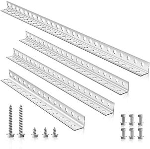 Yaocom 4 Pcs Garage Door Opener Hanging Bracket Kit 26, 20, 14 Inches Universal Garage Door Opener Installation Kit Galvanized Garage Door Angle Iron Bracket and Mounting Not Included