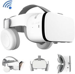 VR Headset, Virtual Reality Glasses for Adults Kids Play 3D Movies Video Games Foldable VR Goggles w/Bluetooth Headphones for Phone Compatible with iPhone 16 15 14 13 12 Pro Samsung Galaxy S22 S21