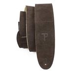 Perri’s Leathers Ltd. - Guitar Strap - Suede - Sheepskin Pad - Brown - Adjustable - For Acoustic/Bass/Electric Guitars – Made in Canada (DL325S-201)