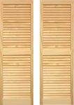 LTL Home Products SHL43 Exterior Solid Wood Louvered Window Shutters, 15" x 43", Unfinished Pine