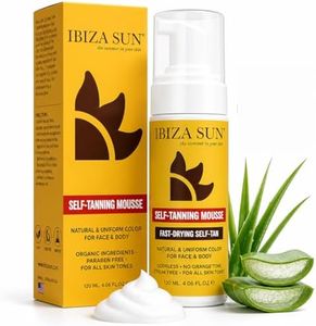 Ibiza Sun Self-Tanning Mousse with Organic DHA + Aloe Vera, Quick Dry, Paraben-Free, Vegan & Cruelty-Free, Natural-Looking Tan for Face & Body