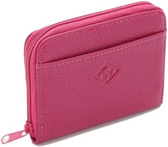 Van Der Rich ® - Pequeño Monedero con Llavero de Piel Pequeño - Mujer (Fucsia)