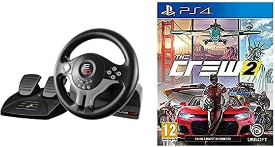 Superdrive - Racing Steering Wheel Driving Wheel SV200 with pedals and shift paddles for Nintendo Switch - PS4 - Xbox One - PC & The Crew 2 (PS4)