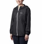 Columbia womens Womens Flash Forward Windbreaker, Water & Stain Resistant, Black, Large