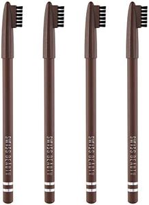 Swiss Beauty Waterproof Eyebrow Pencil with Brush | Smudge proof Eyebrow Definer Pencil | Shade - Dark-Brown, 6g, Pack of 4|