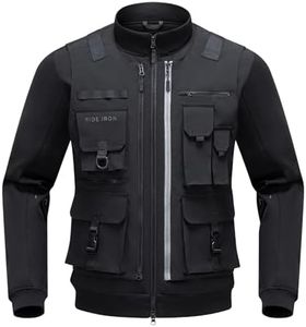RIDEIRON Motorcycle Jacket with CE Armor, 3-in-1 Breathable Riding Jacket with Removable Vest, All-Season Biker Racing Gear L