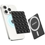 amBand Silicone Suction Phone Case Mount, Detachable Octo Cup Buddy Sticky Grip Holder for iPhone 16/15/14/13/12 Fits MagSafe Case, Cute Stylish Preppy Stuff for Yoga/Dance/Call/Fitness, Black