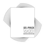 Mat Board Center, Pack of 25, 16x20 White Backing Boards - 4-ply Thickness - for Pictures, Photos, Framing Support - Great for DIY Projects, Art, Prints