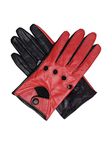 IMPERIAL STUDIOS Womens Genuine Leather Waterproof Touchscreen Hand warmer Winter Red And Black Gloves For Driving, Cycling, Riding, Motorcycle, Driving Outdoor Sports Leather Gloves (M, Red)