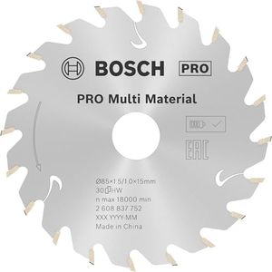 Bosch Professional Standard Circular Saw Blade for Multi Material (85 x 15 x 1.5 mm, 30 teeth, Accessories: Cordless circular saw)