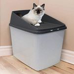 Paws & Claws No Mess Cat Litter Box Top Entry Large Enclosed Covered Kitty Tray Hide Away Dog & Toddler Safe40x53x52cm