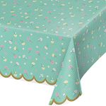 Creative Converting Floral Tea | Party Plastic Tablecloth 54" x 102" | 1ct