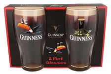 Guinness Official Merchandise Tortoise/Toucan Gilroy 2 Pint Glass Set Transparent