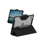 URBAN ARMOR GEAR UAG Designed for iPad Pro 11" Case (5th Gen, 2024, M4) A2836, A2837, A3006 Rugged Transparent Clear Folio Cover with Pencil Holder & Multiple Position Stand, Plyo Black/Ice