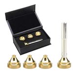 Trumpet Mouthpiece 7C 5C 3C 1-1/2C 1 Silver Plated Shank,4 Gold Plated Mouthpiece Cups Made of Brass,Silver Gold Plated Firm Exquisite Box Packing