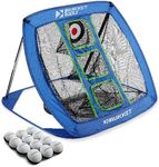 Rukket Pop Up Golf Chipping Net | Outdoor/Indoor Golfing Target Accessories and Backyard Practice Swing Game | Includes 12 Foam Practice Balls (Classic Blue)