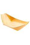 WIIES Pinewood Bamboo Boat 7.5 Inch Disposable Pinewood Serving Boats Tray Bamboo Boat Snacks Plate, Ideal for Snacks, Appetizers, Or Desserts Pack of 25 Pcs