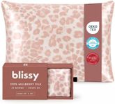 Blissy Silk Pillowcase - 100% Pure Mulberry Silk - 22 Momme 6A High-Grade Fibers - Silk Pillow Cover for Hair & Skin - Regular, Queen & King (Nicole Miller - Mauve Cheetah, King)