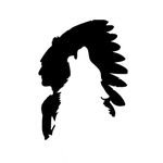 Bargain Max Decals Indian Chief Wolf Silhouette Decal Notebook Car Laptop 5.5" (Black)