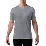 The Thompson Tee Sweatproof Undershirt for Men with Underarm Sweat Pads (Original Fit, V-Neck) Heather Grey