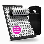 BED OF NAILS The Comfortable Acupressure Mat and Pillow Set — Massage Mat for Neck and Back Pain Relief Acupuncture Mat and Pillow for Increased Energy & Relaxation, Carry Bag JetBlack