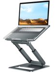 Laptop Stand for Desk Adjustable Height, Ergonomic Sit Stand Computer Stand for Good Posture, Aluminum Standing Laptop Riser for Protecting Spine Compatible with MacBook Pro, All Laptops 10-17"-Gray